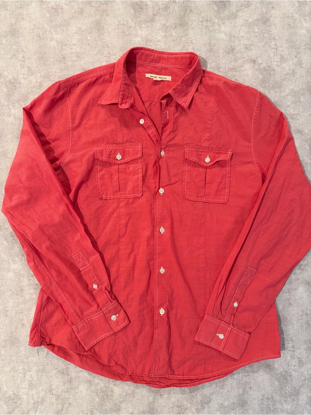 John Varvatos Red Casual Button-Down Shirt